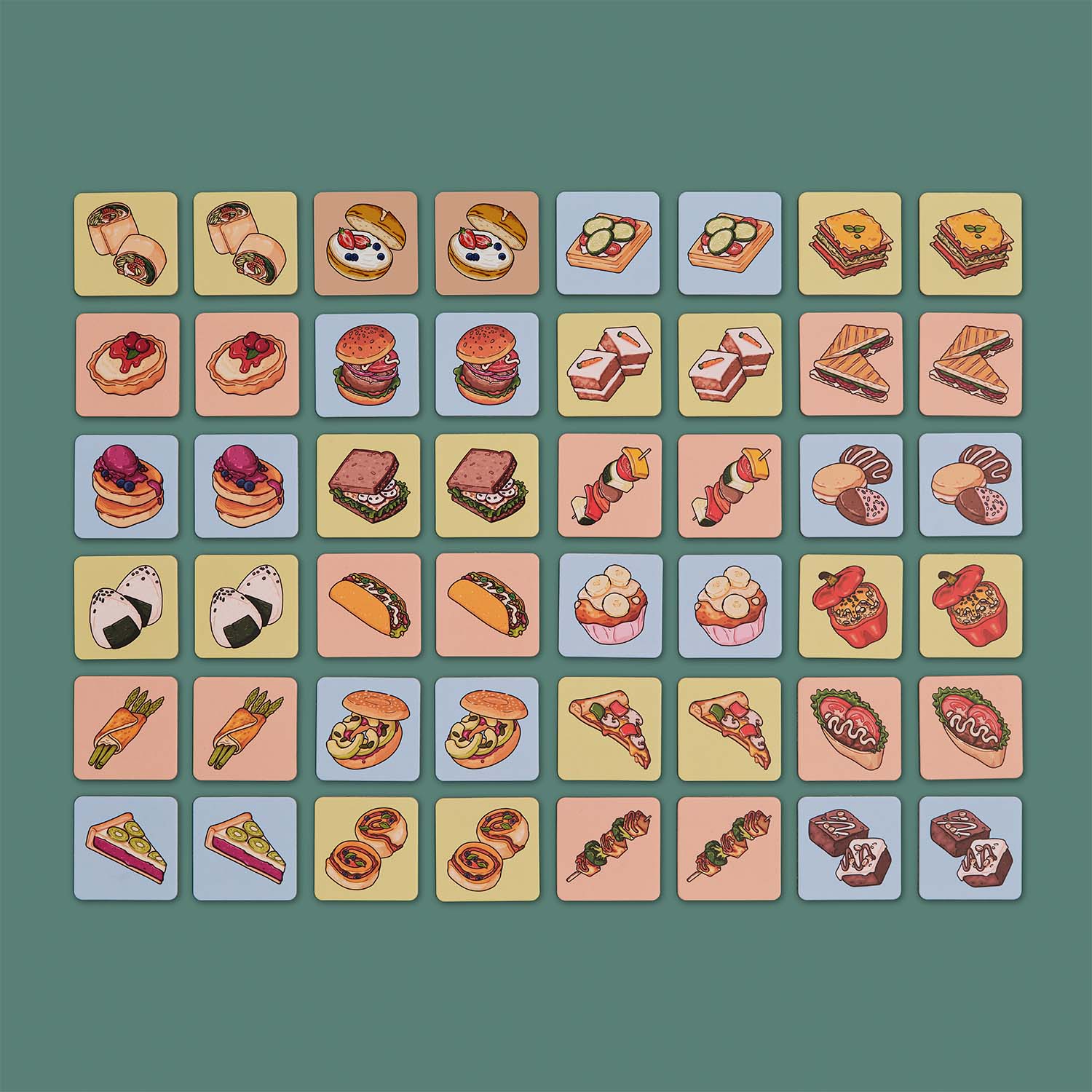 Memo Spiel für Erwachsene & Kinder: Food Edition