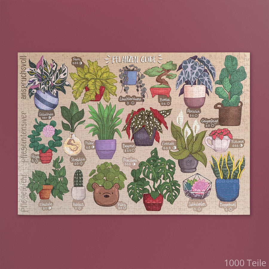 Pflanzenguide Puzzle mit beigem Hintergrund und 1000 Teilen